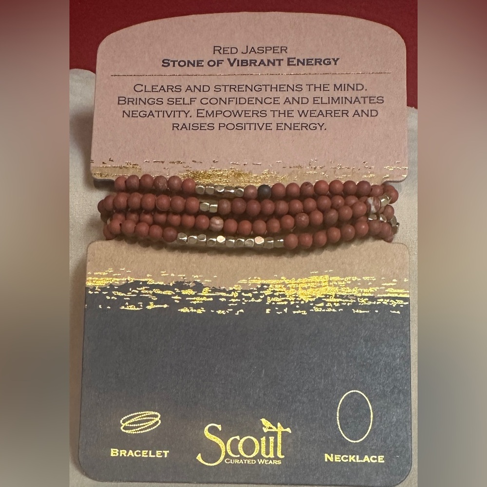 Scout Curated Wears, Red Jasper, Semi Precious Gem Stone Necklace/Bracelet